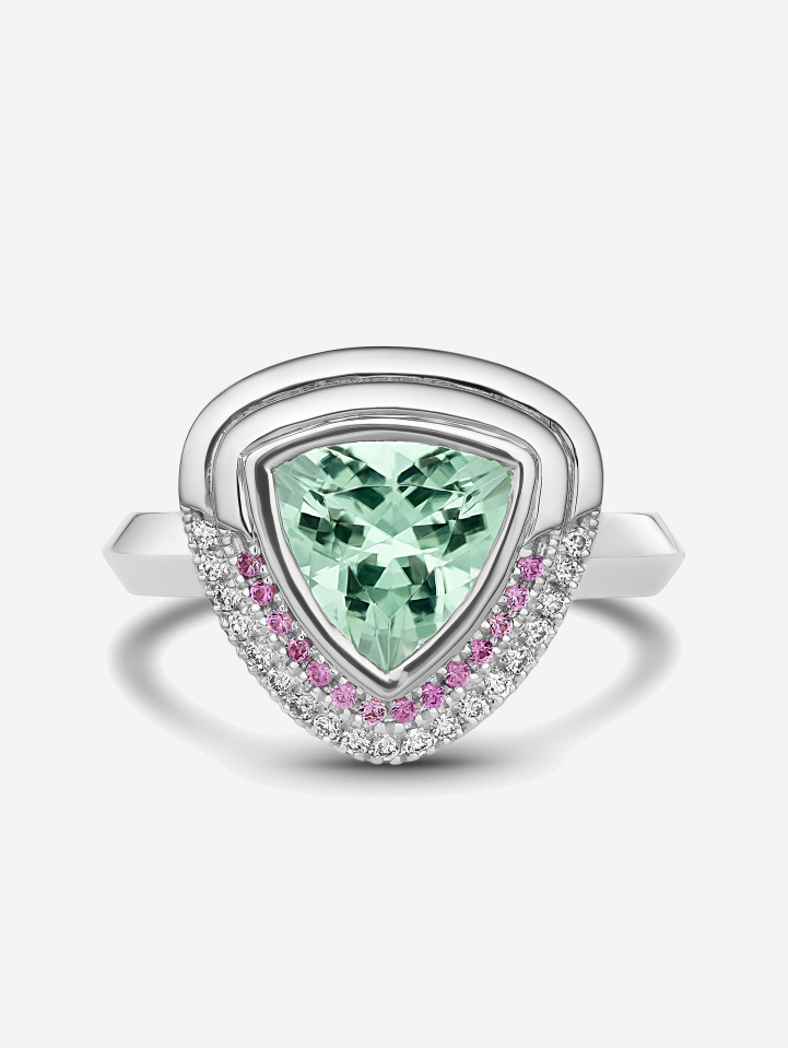 White Gold Paraiba Tourmaline and Diamond Ring 1.87 ct