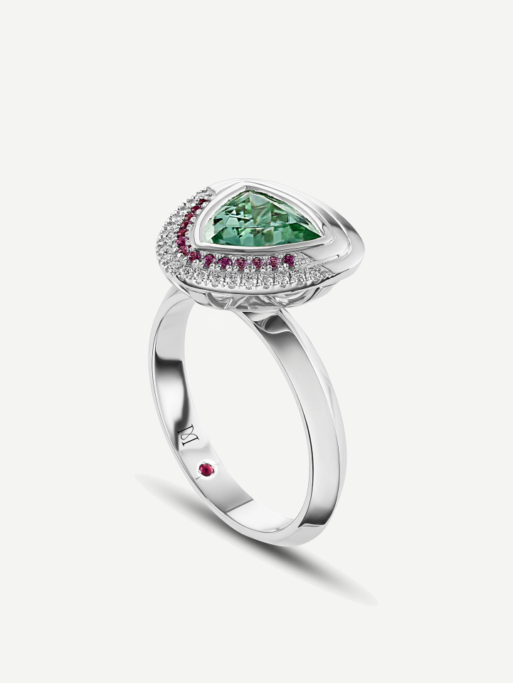White Gold Paraiba Tourmaline and Diamond Ring 1.87 ct