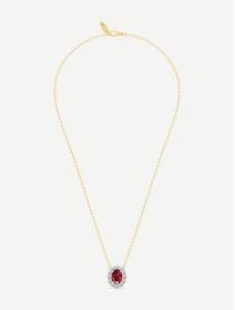 Yellow Gold Ruby and White Diamond Pendant 1.23 ct
