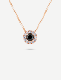 Rose Gold Black and White Diamond Pendant 0.71 ct | MARRY ME