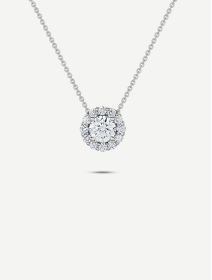 Balto aukso pakabukas su deimantais 1,10 ct | MARRY ME