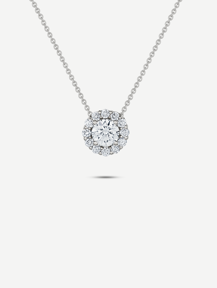 Balto aukso pakabukas su deimantais 1,10 ct | MARRY ME
