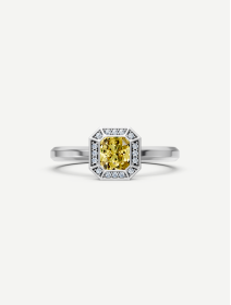 Balto aukso žiedas su deimantais 0,68 ct | MARRY ME by Ribas