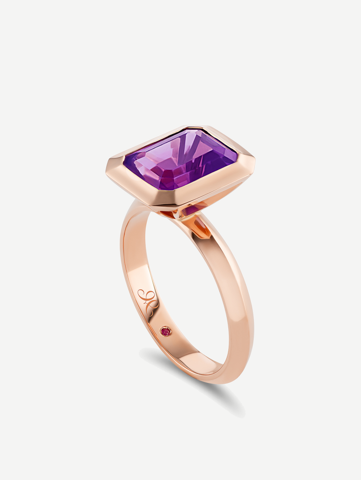 Rožinio aukso žiedas su ametistu nuo 3,22 ct | MARRY ME