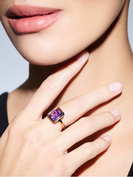Amethyst Ring – Rose Gold