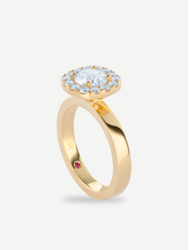 Geltono aukso žiedas su deimantais nuo 1,14 ct | MARRY ME