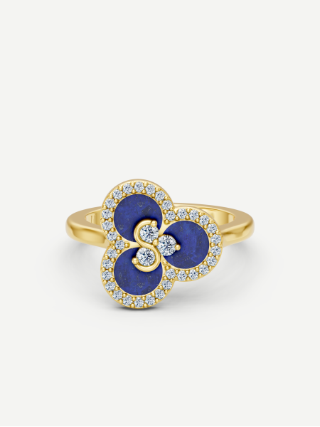 Triad Lapis Lazuli and Diamond Ring