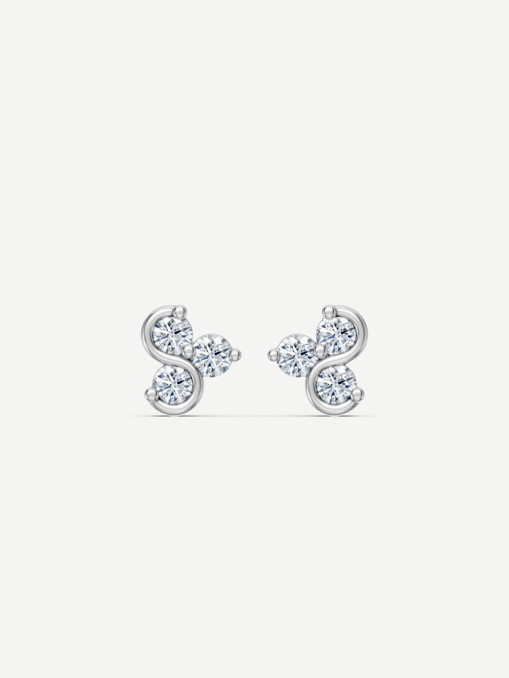Triad White Gold Diamond Earrings from 0.65 ct | MARRY ME