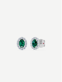 White Gold Emerald and Diamond Earrings from 1.15 ct
