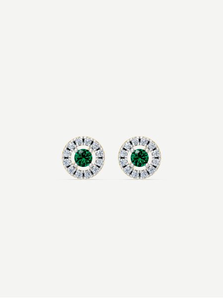 Emerald and Diamond Earrings – Yellow Gold