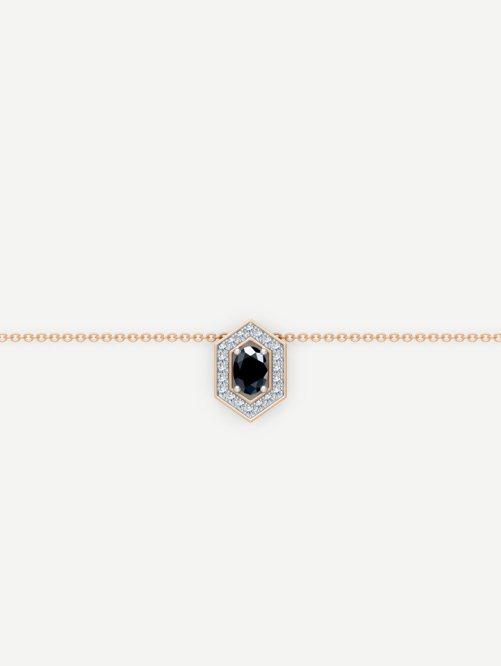 Signature Rose Gold Black and White Diamond Pendant 0.52 ct
