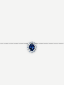 Pakabukas su safyru ir baltaisiais deimantais – Baltas