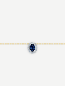 Yellow Gold Sapphire and White Diamond Pendant from 1.25 ct