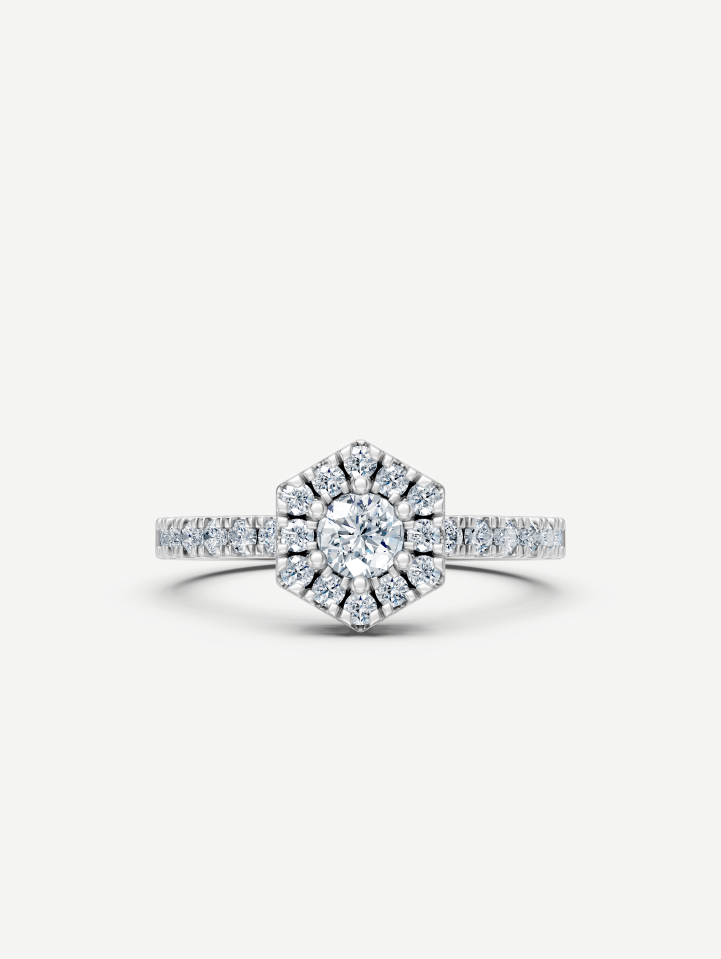 Signature White Gold Diamond Ring from 0.86 ct | MARRY ME