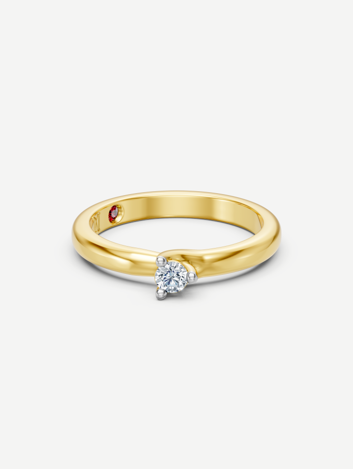 Yellow Gold Diamond Ring 0.10 ct | MARRY ME by Ribas