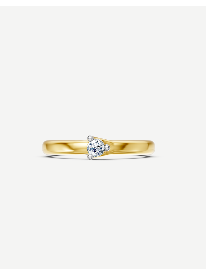 Žiedas su deimantu – Geltonas