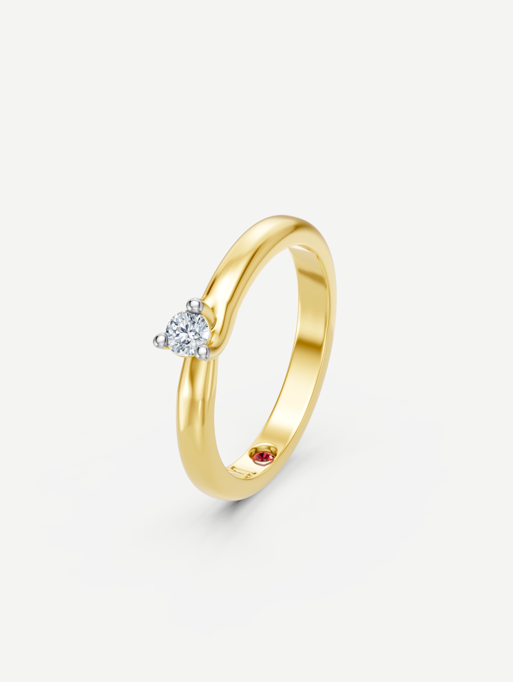Yellow Gold Diamond Ring 0.10 ct | MARRY ME by Ribas