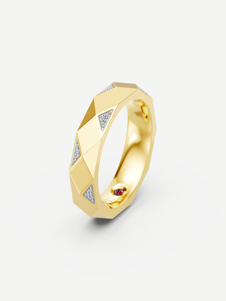 Signature Yellow Gold Diamond Wedding Ring 0.07 ct