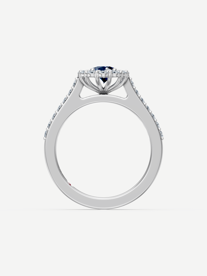 Žiedas su safyru ir deimantais