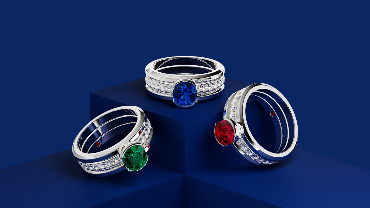 Every ring has a ruby as a symbol of love. Ruby protects lovers from misfortune and blesses true love